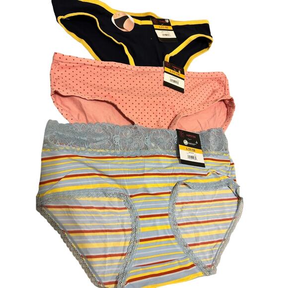 3 NWT NoBo Multi-Color Hipster Panties‎ Lot Size Large (11-13) Lace/Cotton - Picture 5 of 8